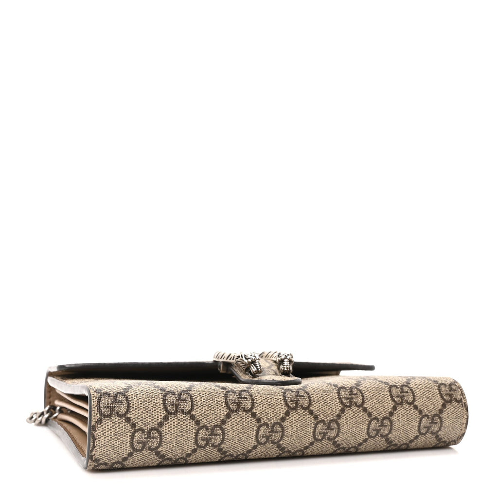GG Supreme Monogram Mini Dionysus Chain Wallet Beige Taupe
