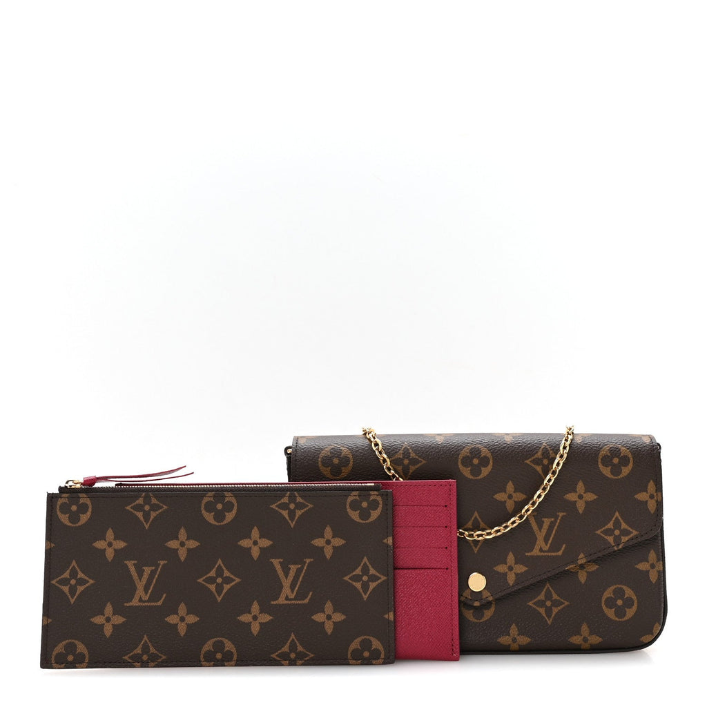 Monogram Pochette Felicie Chain Wallet Fuchsia
