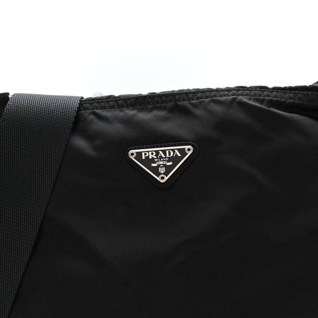 Nylon Vela Flat Messenger Bag Black