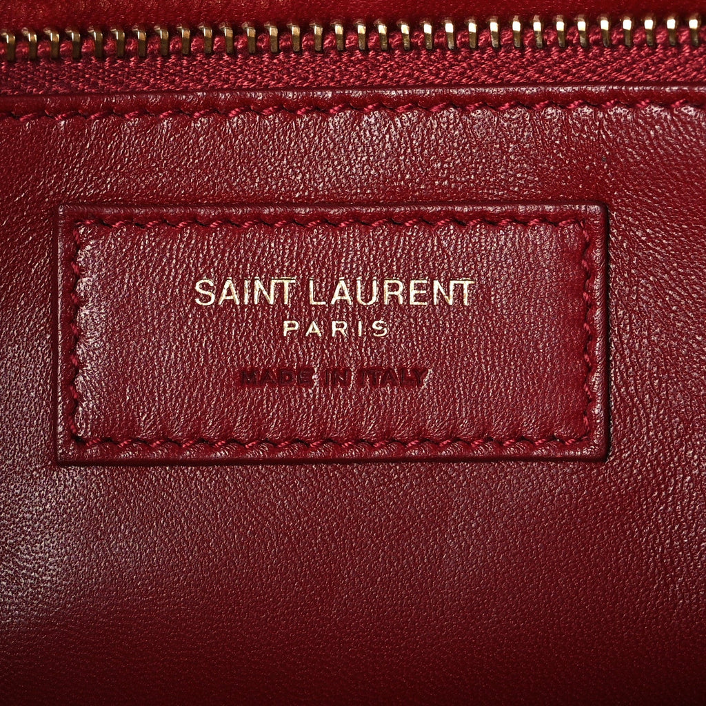 Box Calfskin Le Carre Satchel Opyum Red