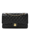 Caviar Quilted Medium Double Flap Black
