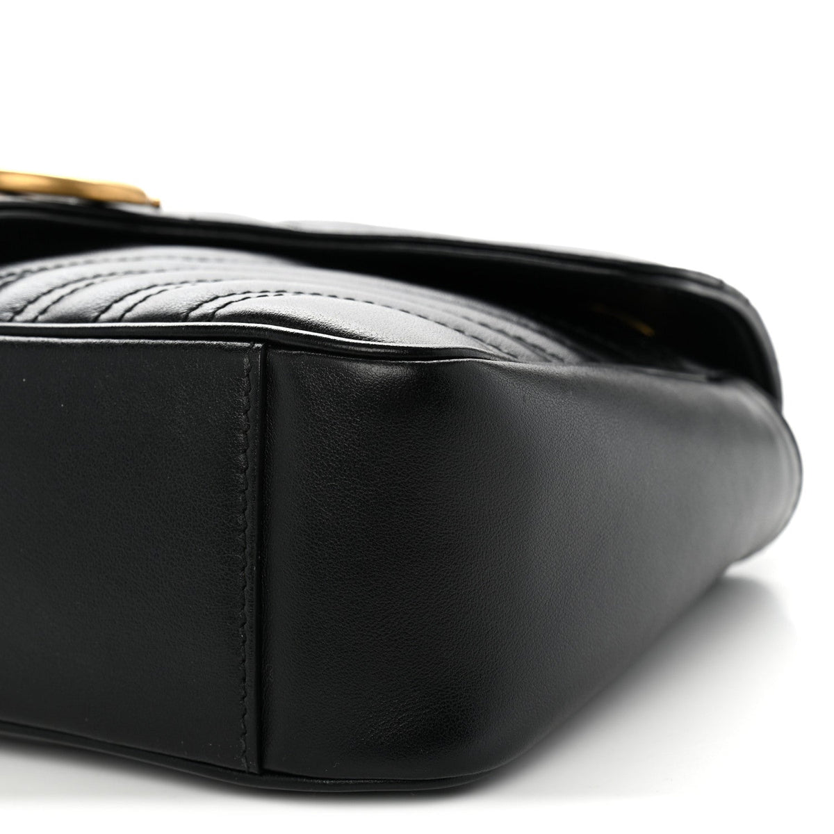 Calfskin Matelasse Small GG Marmont Shoulder Bag Black