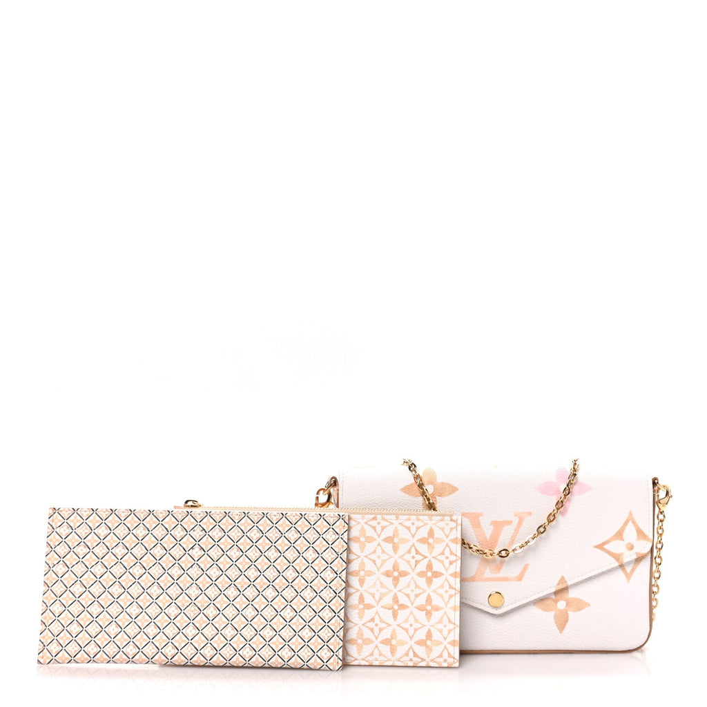 Monogram Giant By The Pool 2.0 Felicie Pochette Chain Wallet Beige