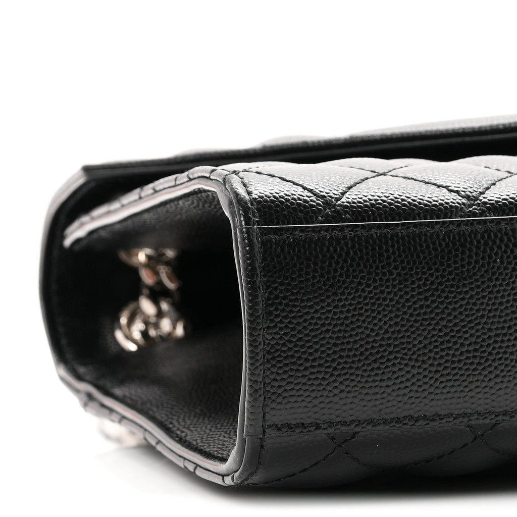 Grain De Poudre Textured Mixed Matelasse Triquilt Medium Monogram Satchel Black