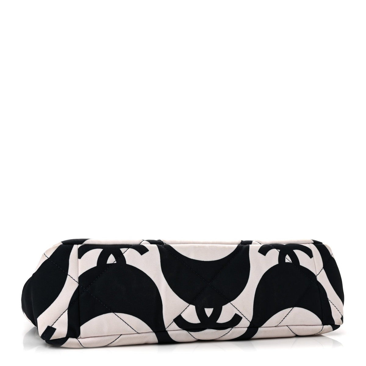 Fabric Printed Large Chanel 19 Flap Black Ecru