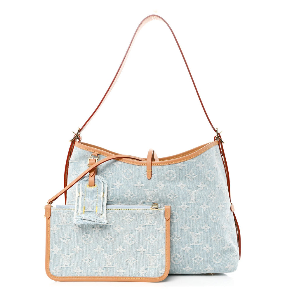 Monogram Denim CarryAll PM Sky Blue