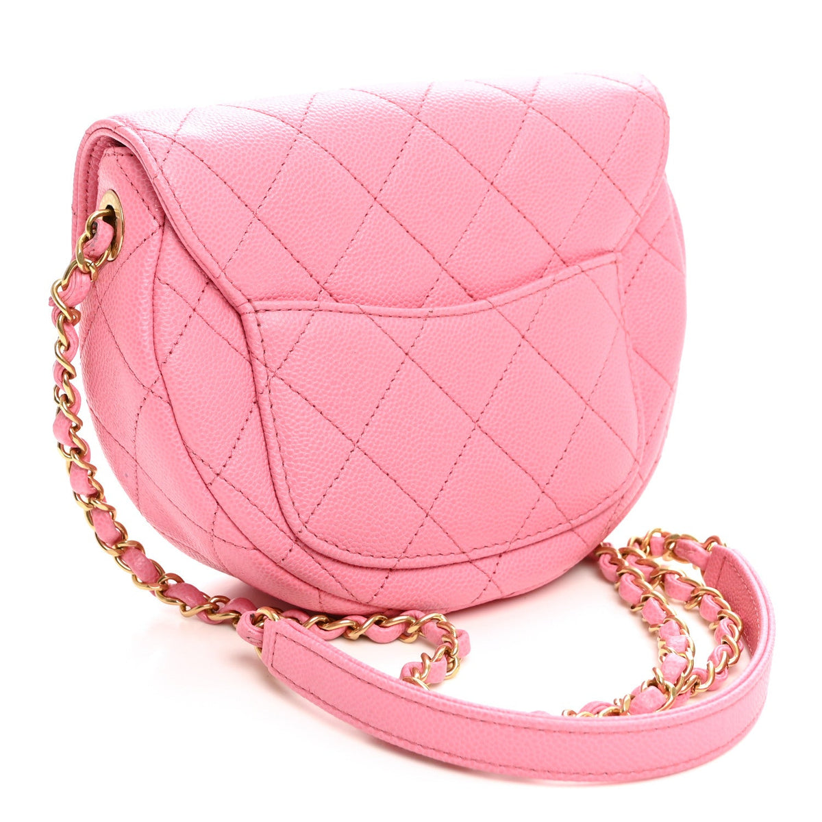 Caviar Quilted Mini Messenger Flap Light Pink