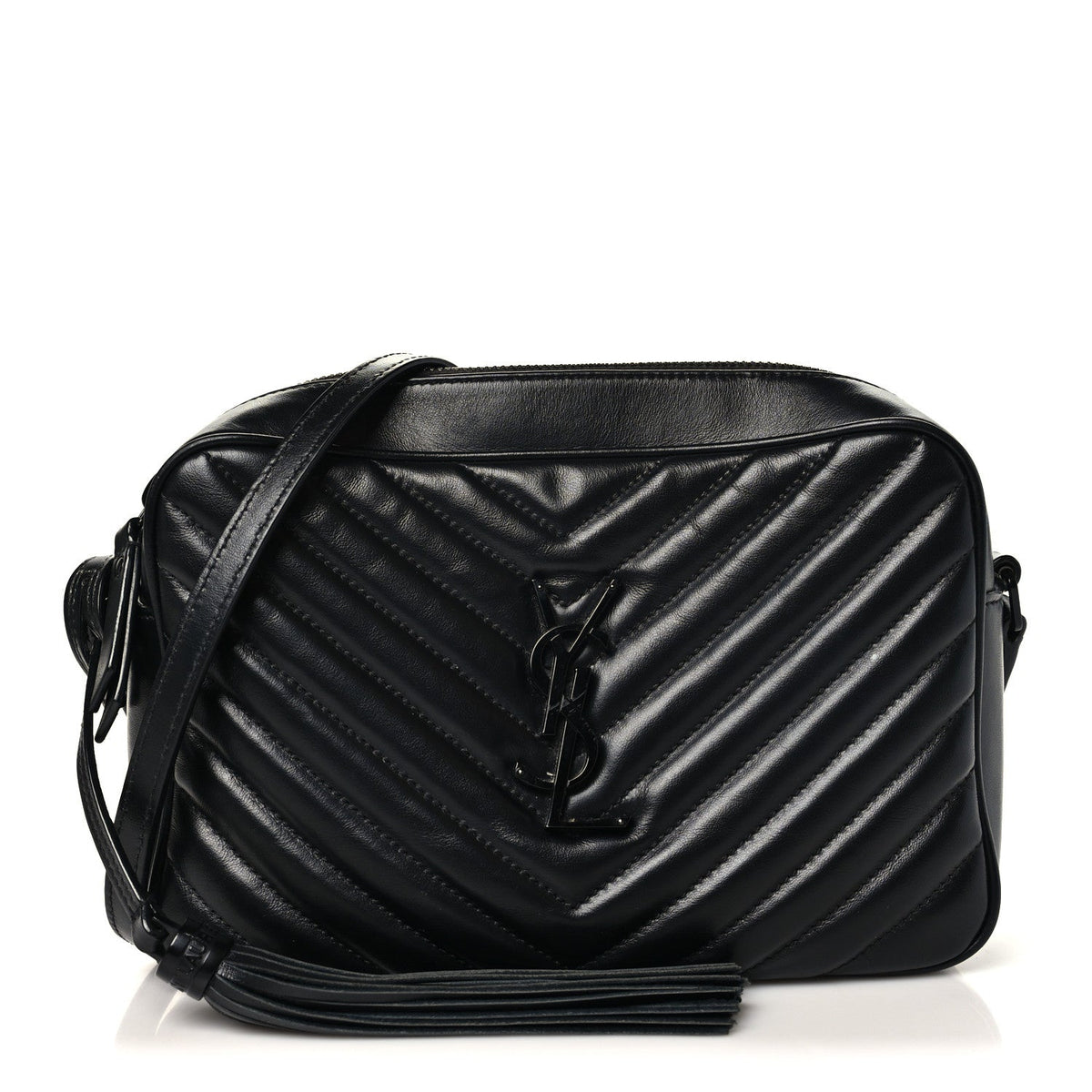 Calfskin Matelasse Monogram Monochrome Lou Camera Bag Black