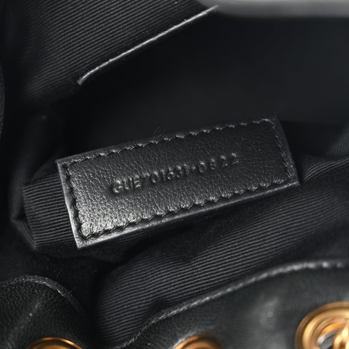 Lambskin Matelasse Monogram Joe Nano Bucket Bag Black