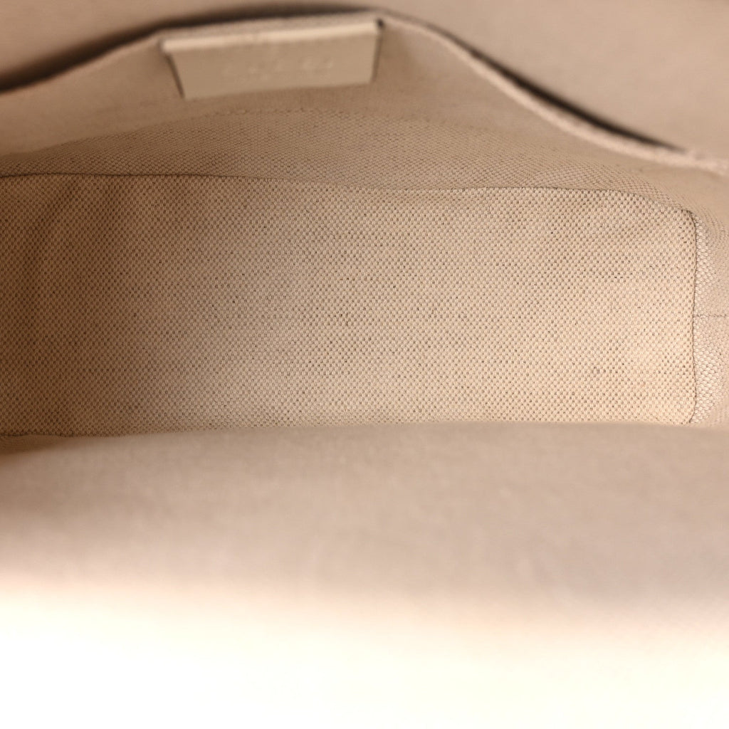 Boarded Plutone Calfskin Mini Horsebit 1955 Top Handle Bag Mystic White