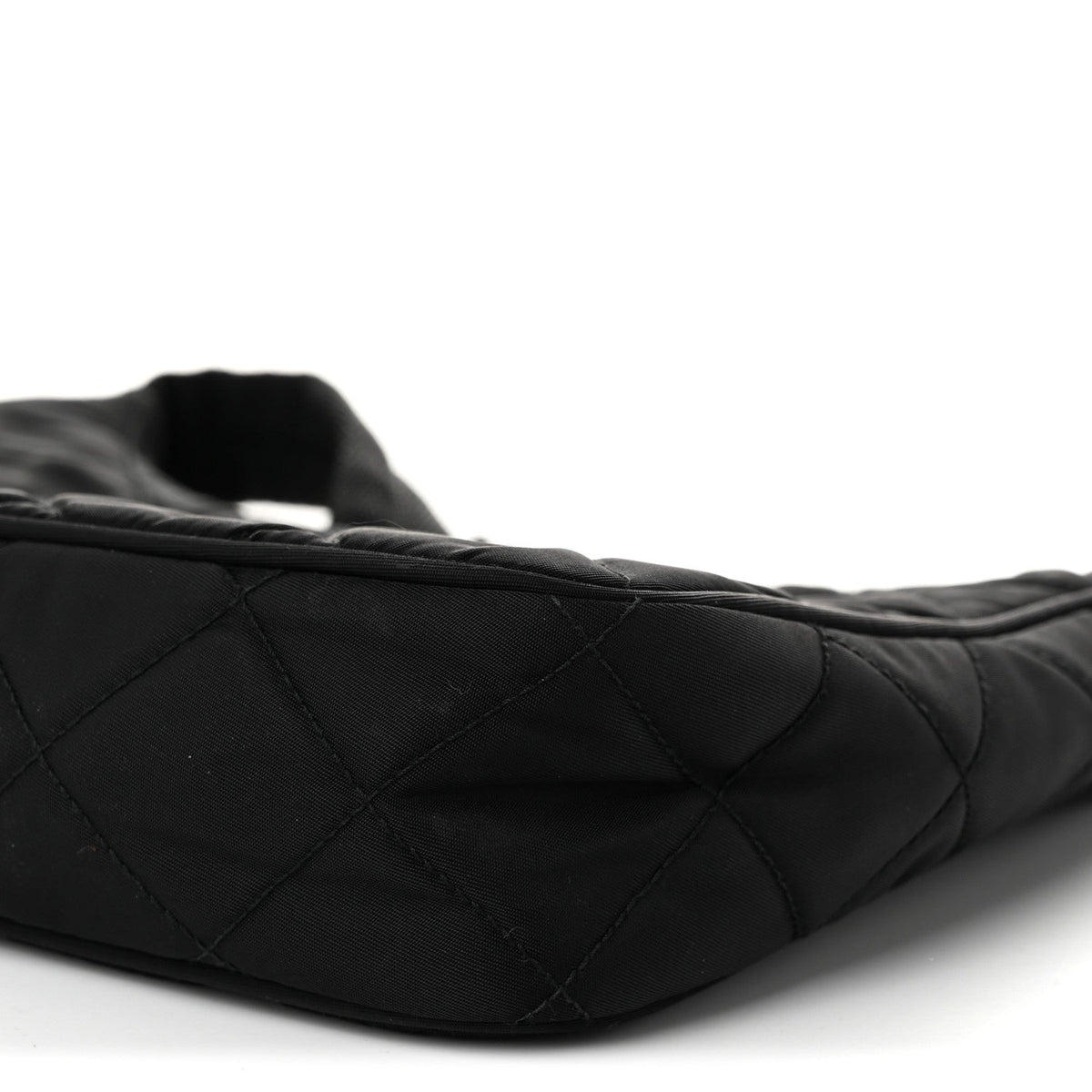 Tessuto Nylon Stitched Shoulder Bag Black