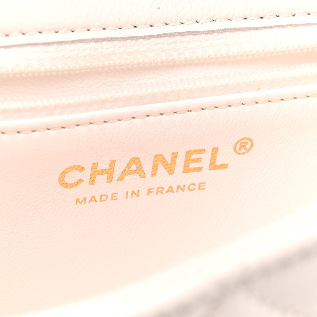 Caviar Quilted Mini Sweet Classic Flap White
