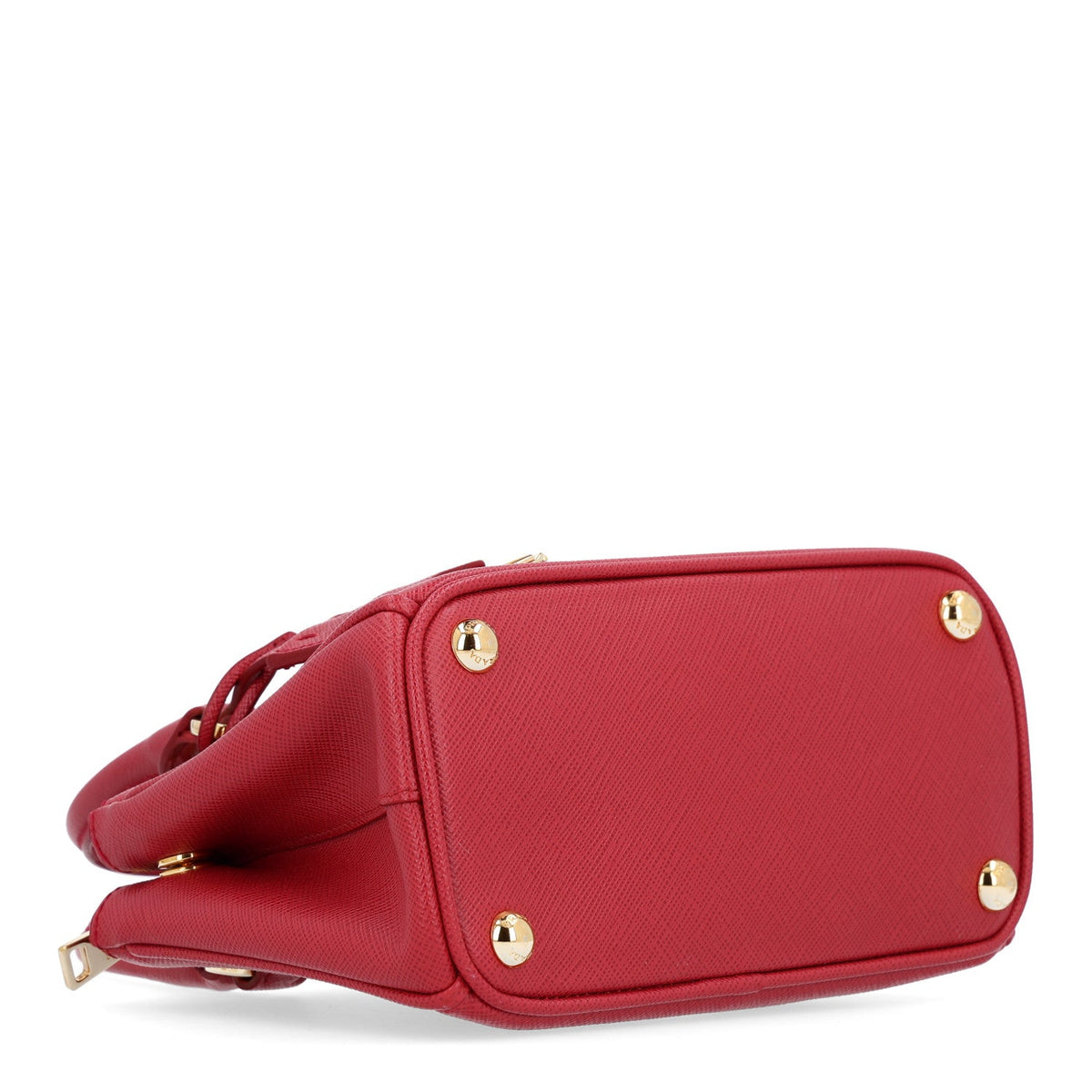 Saffiano Micro Galleria Double Zip Tote Fuoco