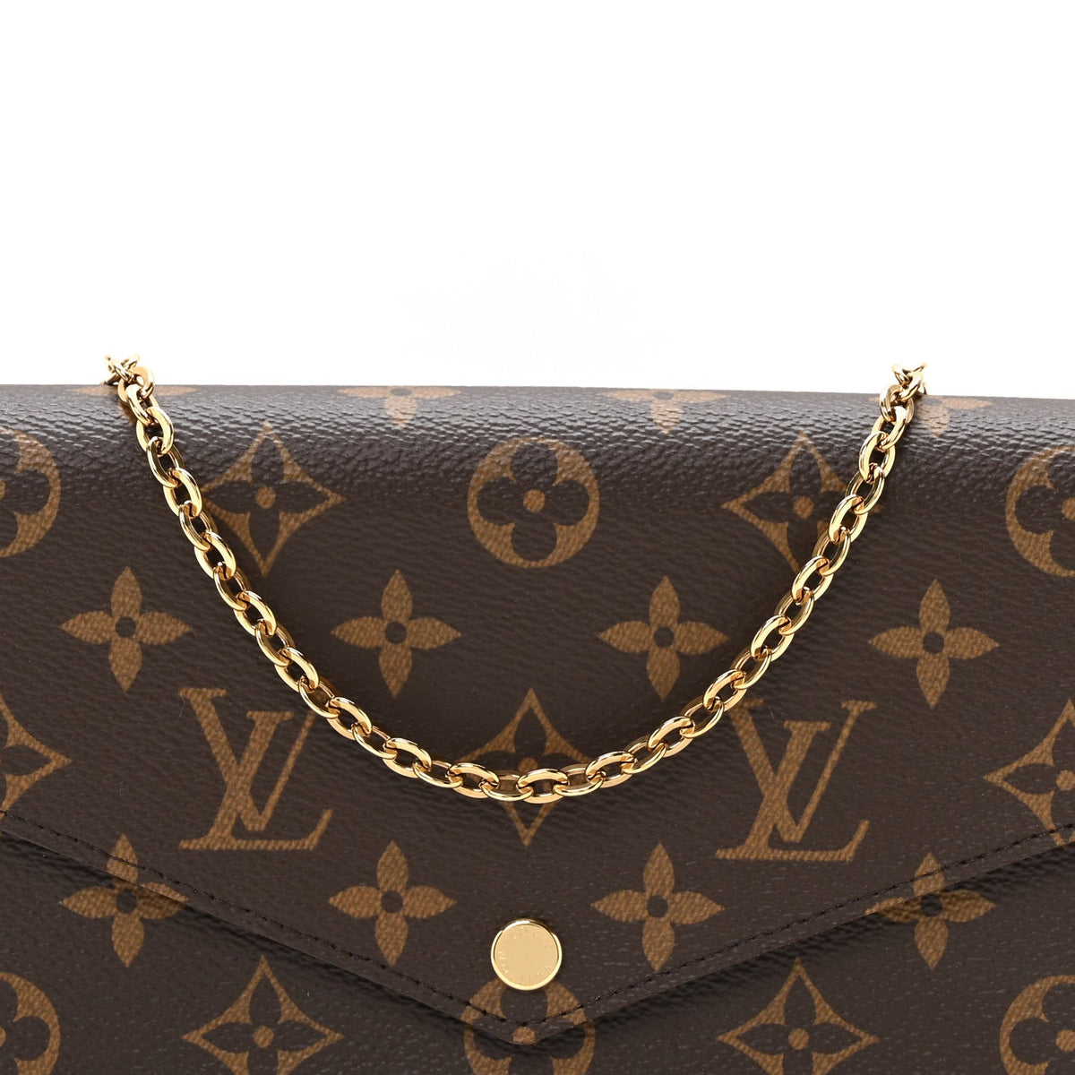 Monogram Pochette Felicie Chain Wallet Fuchsia