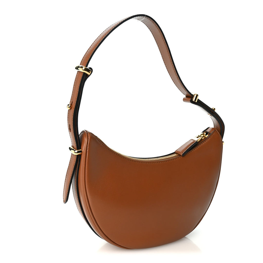 Soft Calfskin Arque Shoulder Bag Cognac