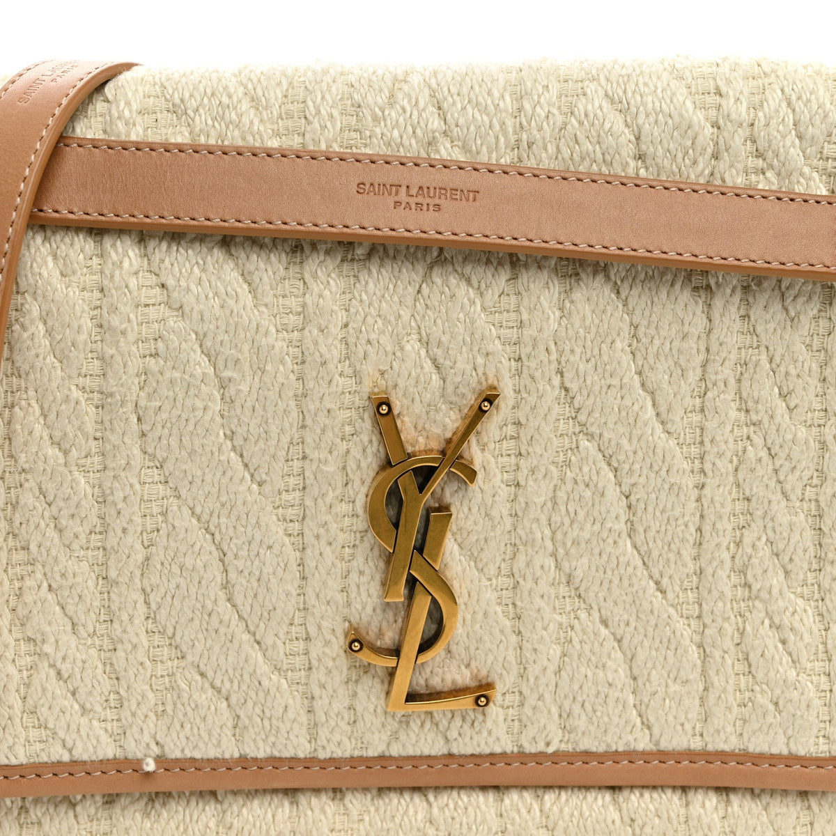 Jacquard Monogram Medium Niki Chain Satchel Soy Milk Brown
