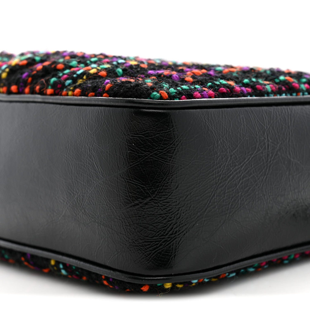 Tweed Calfskin Monogram Lou Camera Bag Black