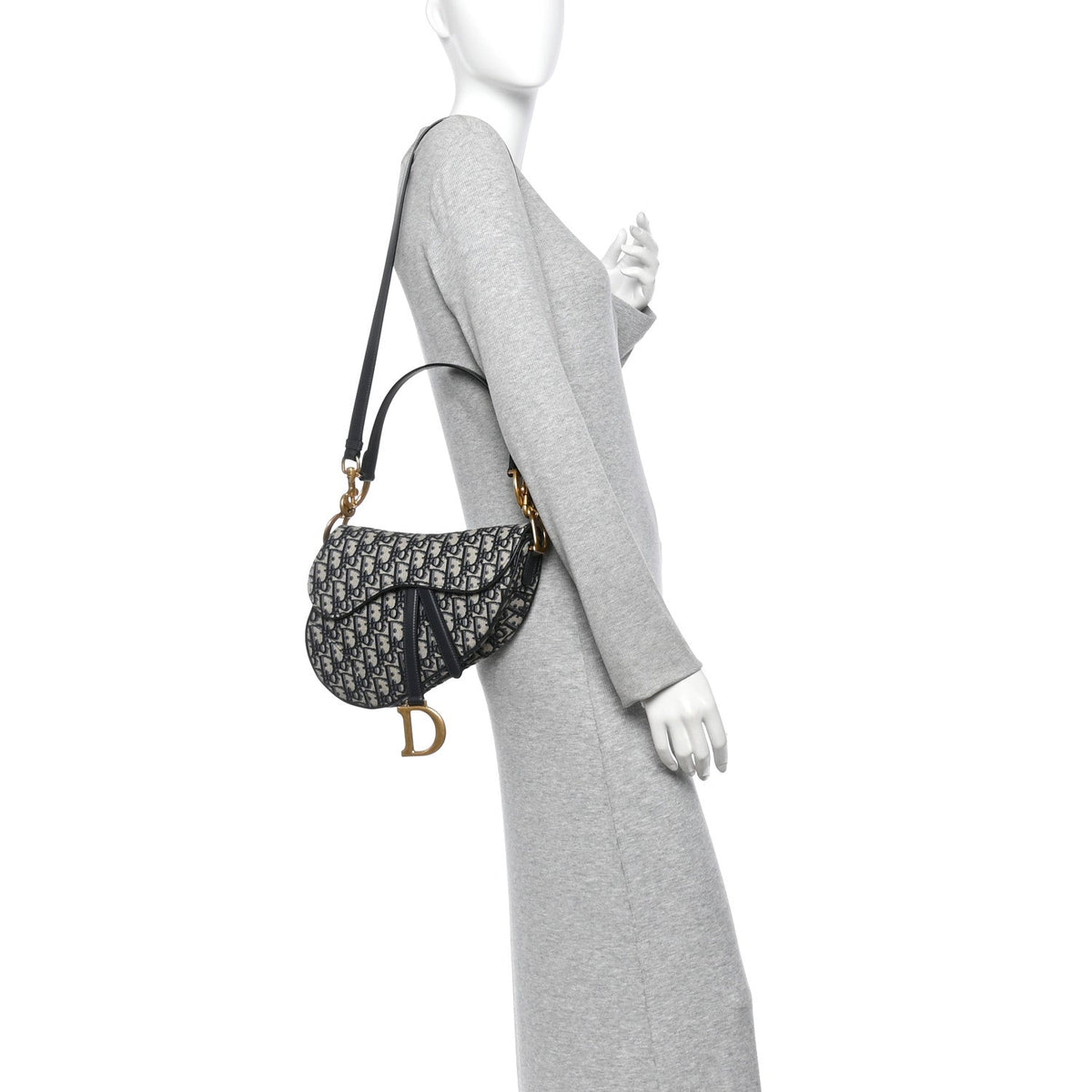 Oblique Saddle Bag With Strap Blue