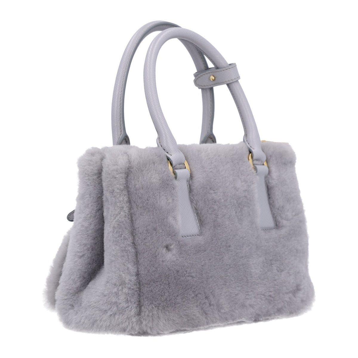 Montone Saffiano Mini Galleria Double Zip Tote Fiordaliso