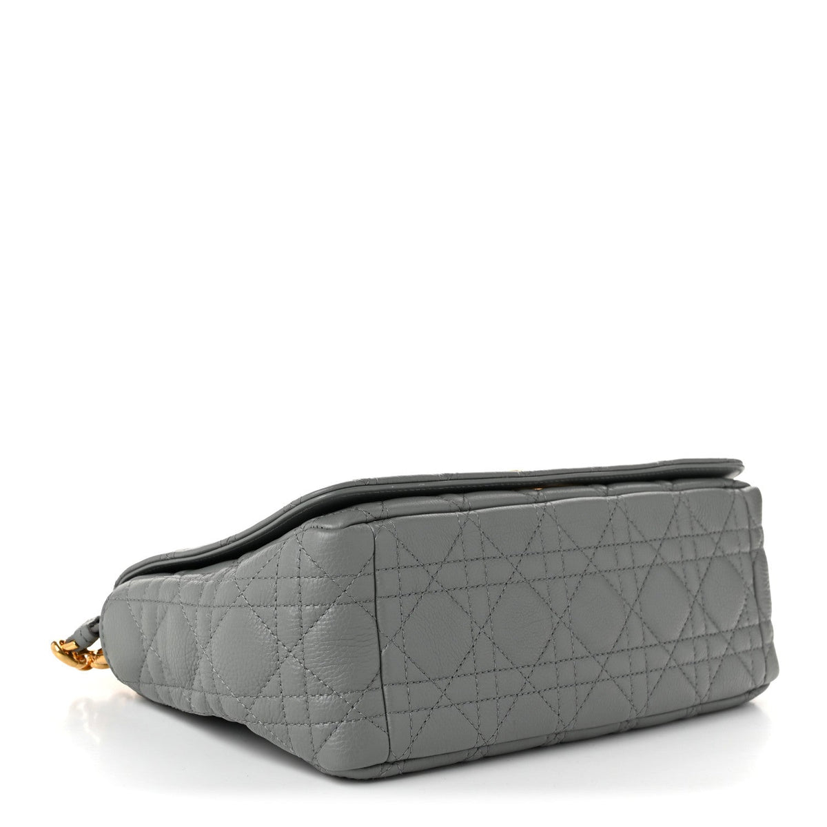 Supple Calfskin Cannage Medium Caro Bag Ethereal Grey