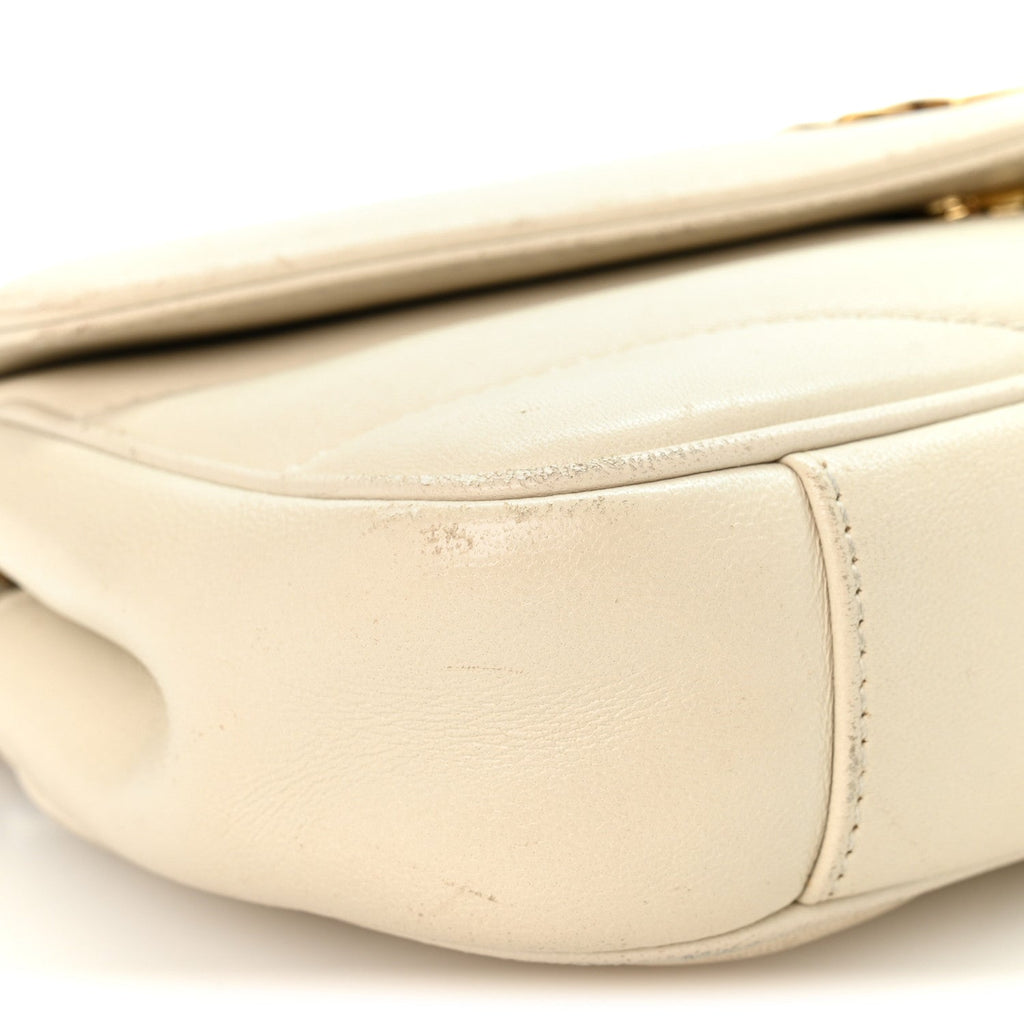 Lambskin Chevron Quilted Mini LouLou  Crema Soft