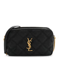 Grained Lambskin Quilted Mini Becky Double Zip Bag Black