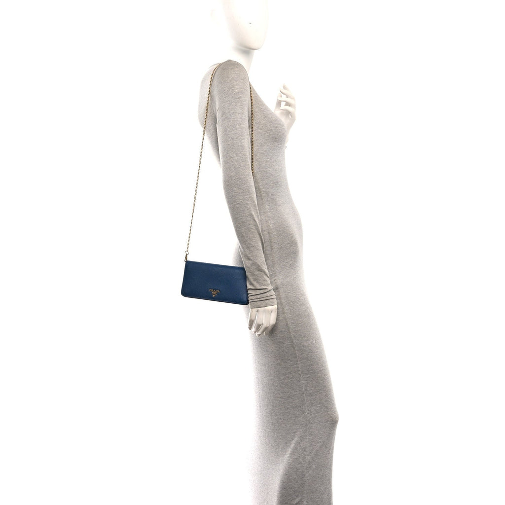 Saffiano Metal Oro Mini Bag Bluette