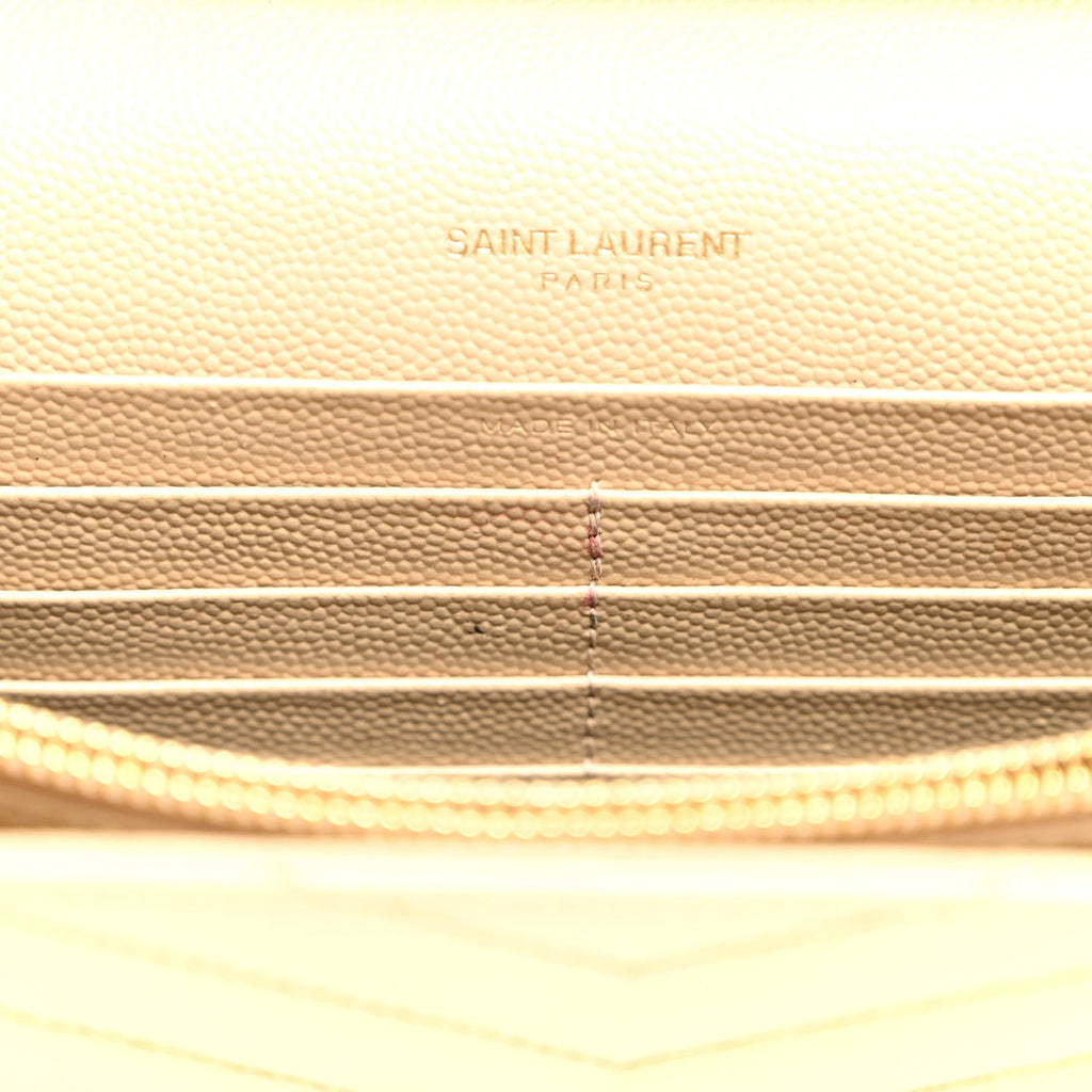 Grain De Poudre Matelasse Chevron Monogram Chain Wallet Dark Beige
