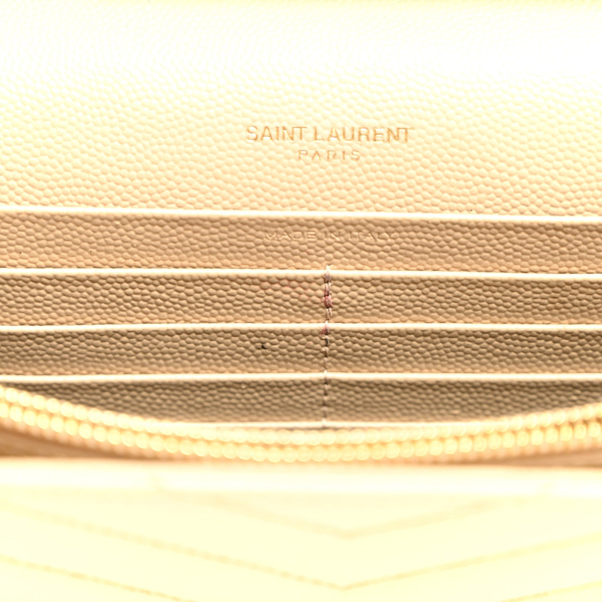 Grain De Poudre Matelasse Chevron Monogram Chain Wallet Dark Beige