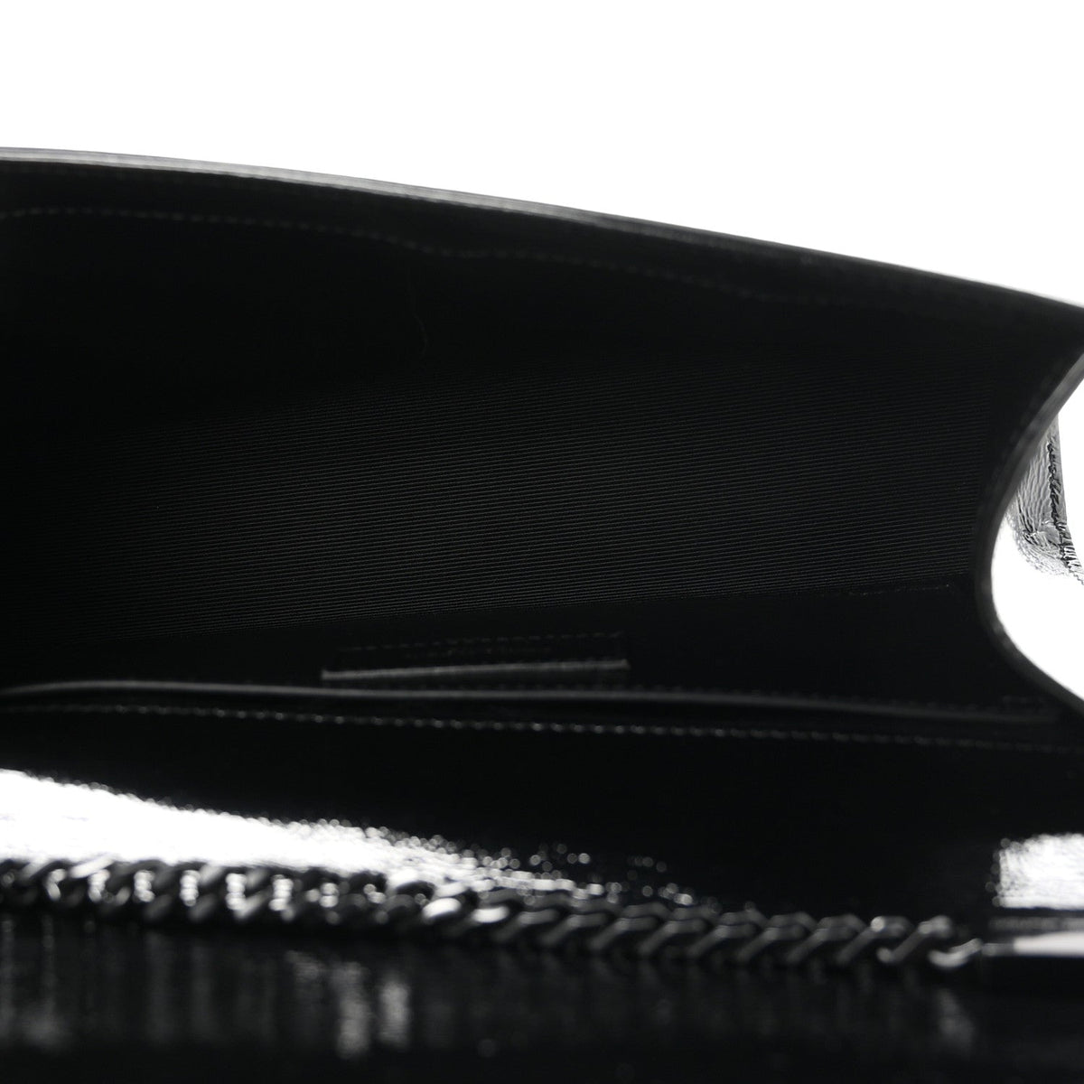 Textured Patent Medium Classic Monogram Kate Satchel Black