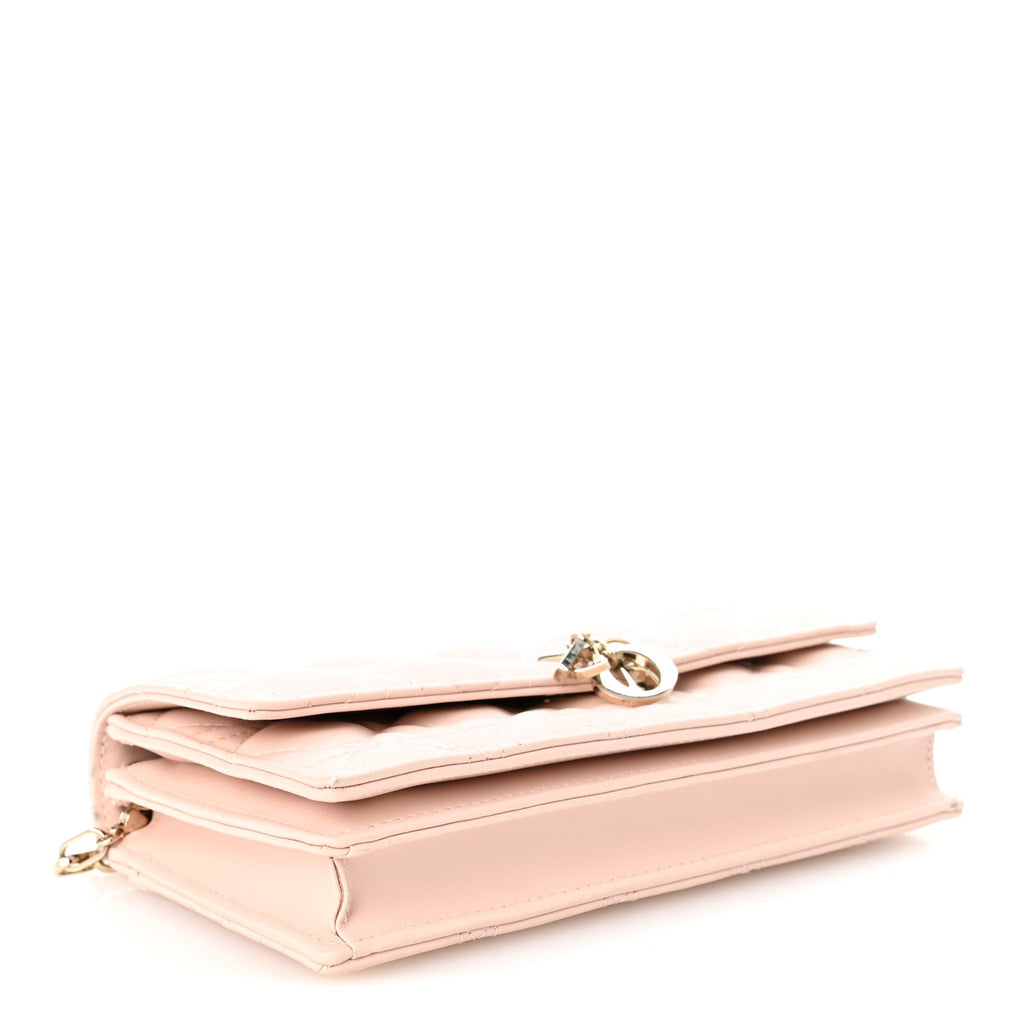 Lambskin Cannage Mini My Dior Top Handle Clutch Rose Poudre