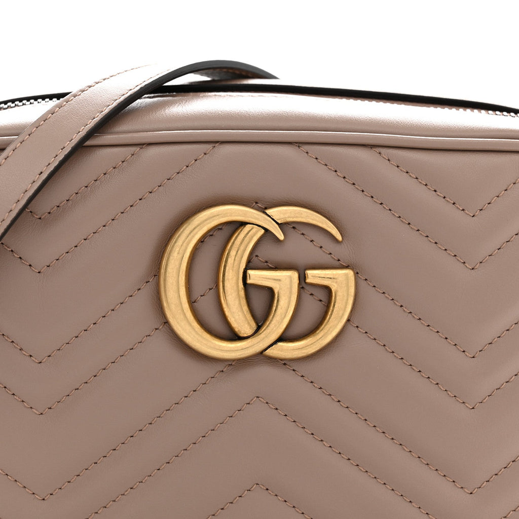 Calfskin Matelasse Small GG Marmont Chain Shoulder Bag Porcelain Rose