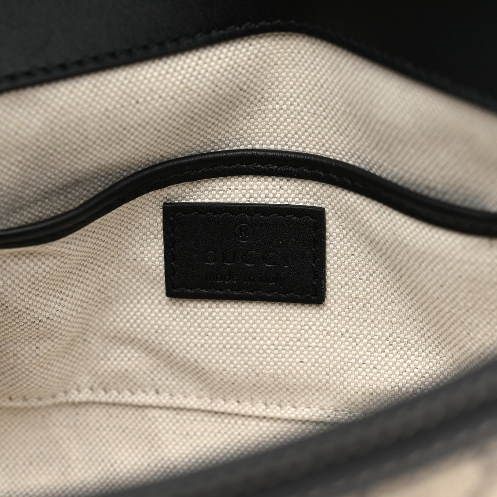 GG Supreme Monogram Horsebit 1955 Soft Small Shoulder Bag Beige Black