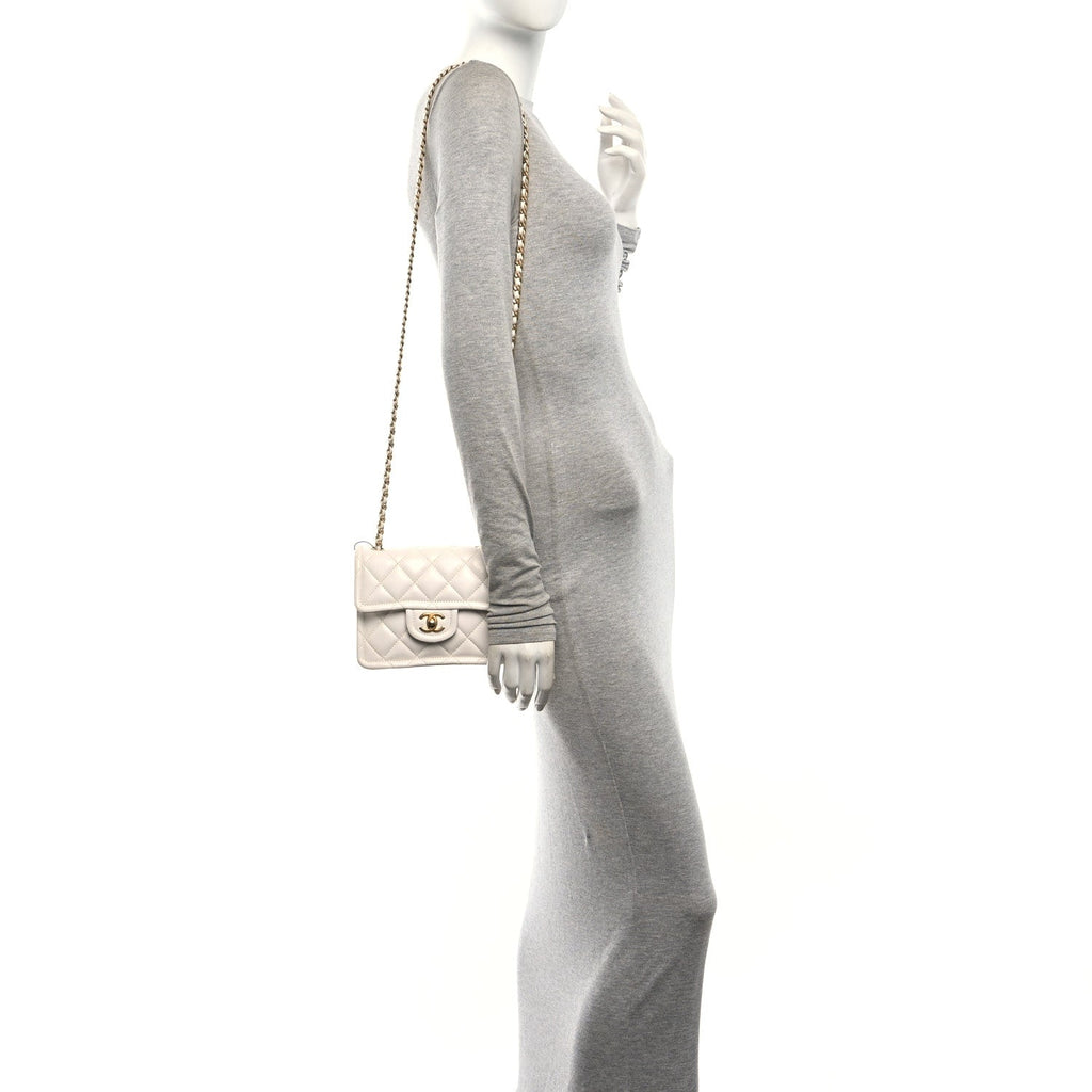 Caviar Quilted Mini Sweet Classic Flap White