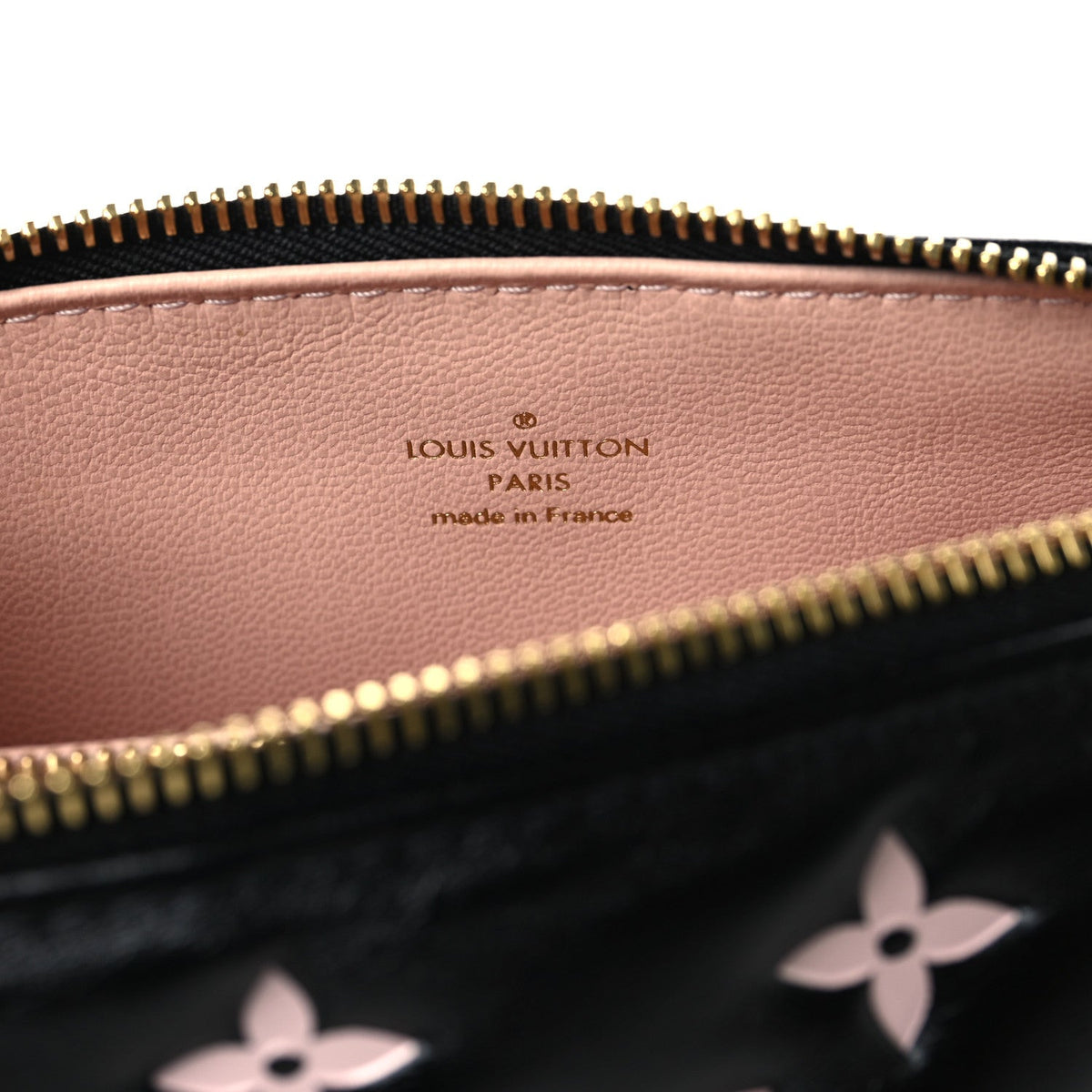Lambskin Embossed Monogram LV Ski Coussin BB Black Rose
