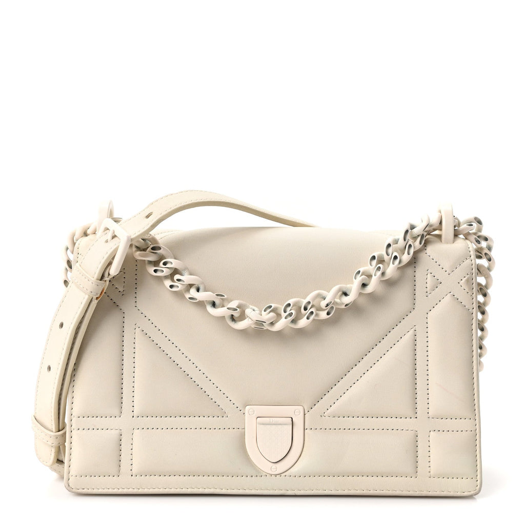 Ultra Matte Calfskin Small Diorama Flap Bag White