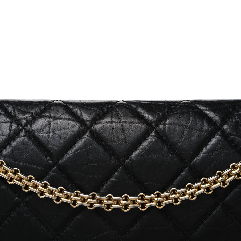 Aged Calfskin Quilted 2.55 Reissue 225 Flap Black