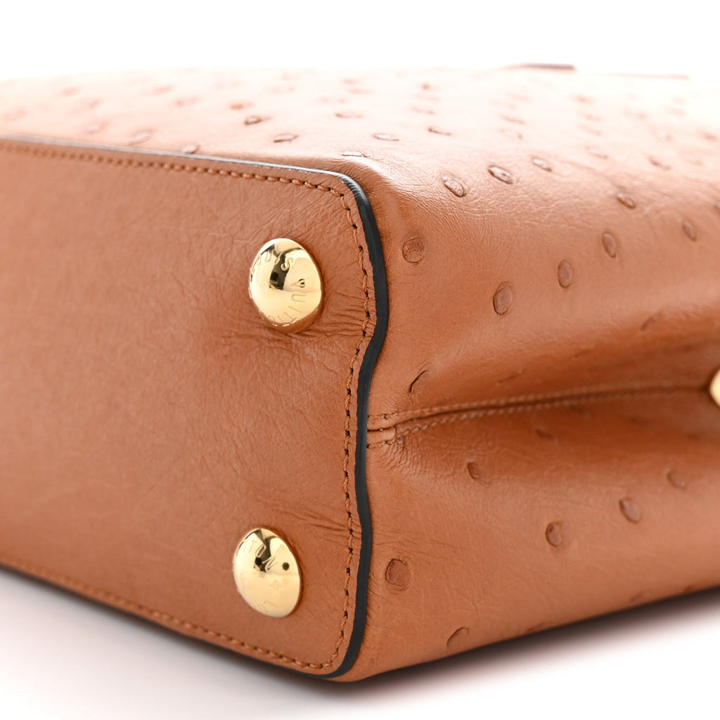 Ostrich Capucines BB Cognac