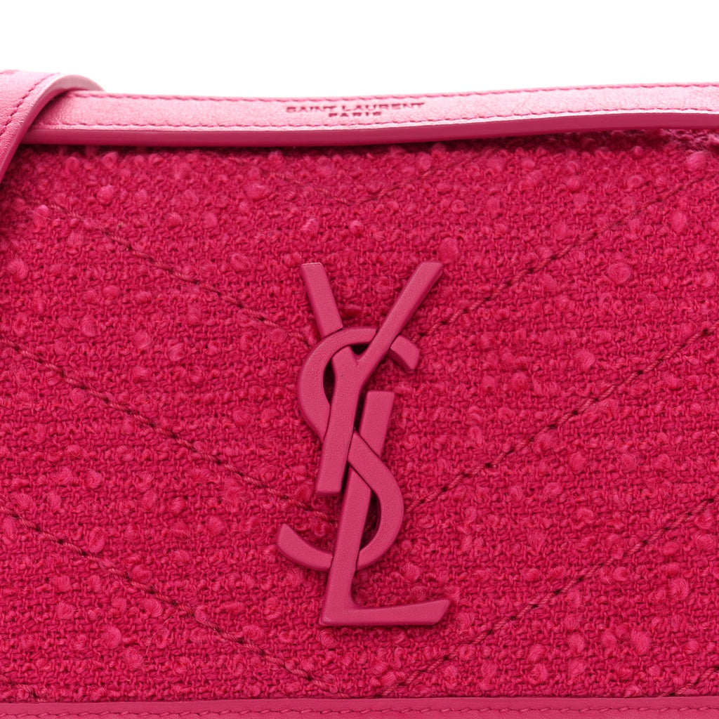 Boucle Tweed Monogram Baby Niki Chain Satchel Pink