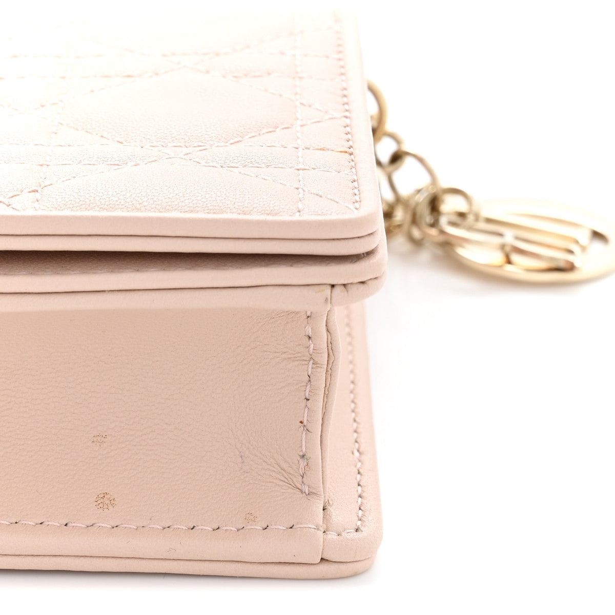 Lambskin Cannage Lady Dior Pouch Pink