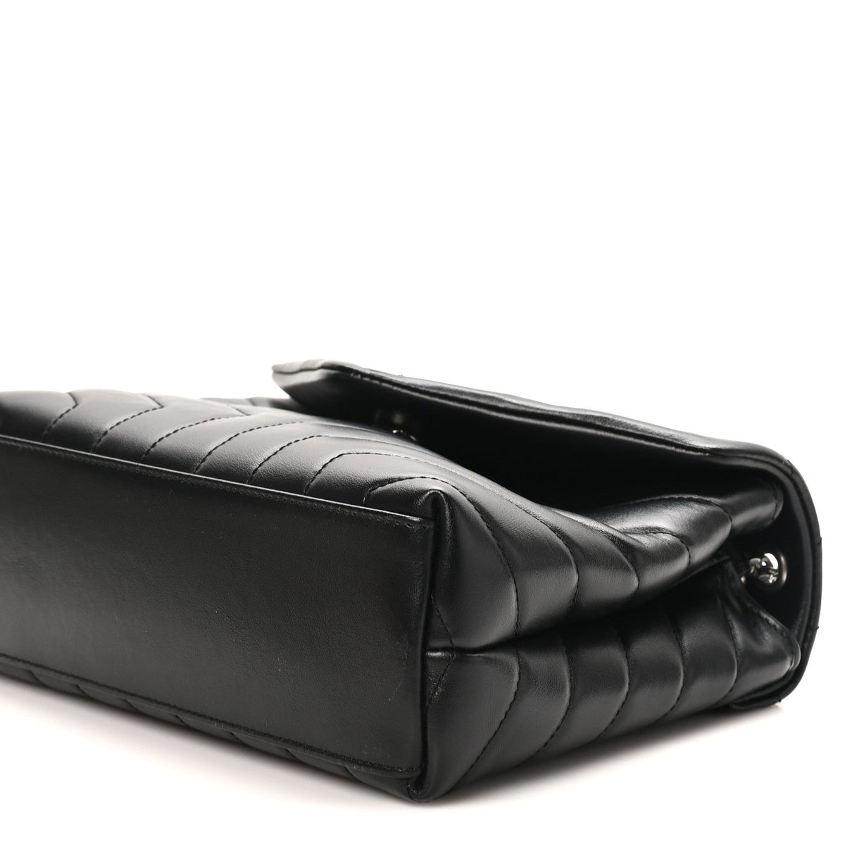 Calfskin Y Quilted Monogram Small Loulou Chain Satchel Black Black