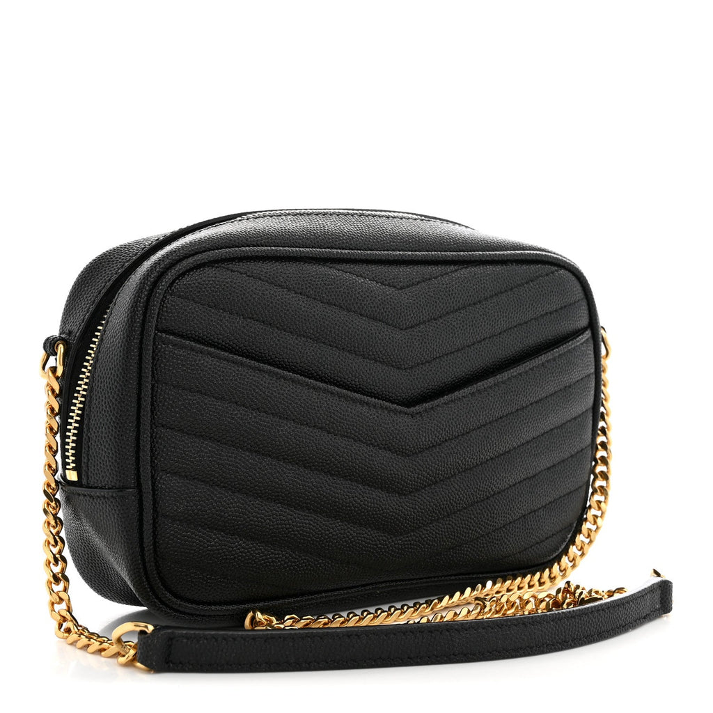 Grain De Poudre Matelasse Monogram Mini Lou Camera Bag Black