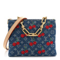LV X TM Monogram Denim Cerises Coussin PM Blue