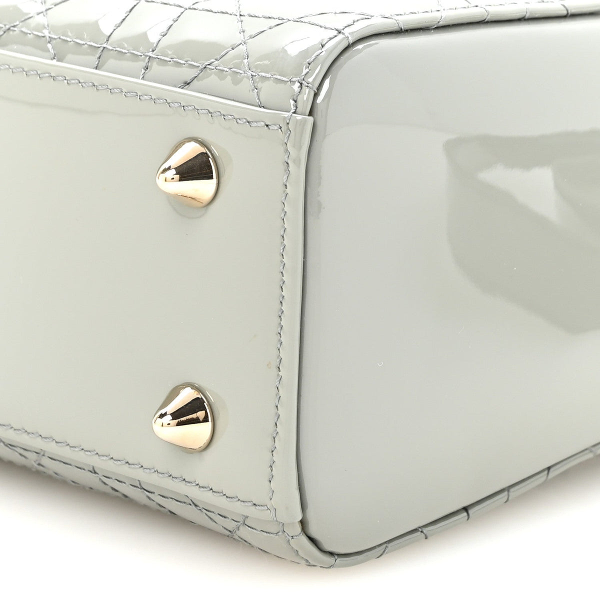 Patent Cannage Small Lady Dior Grey