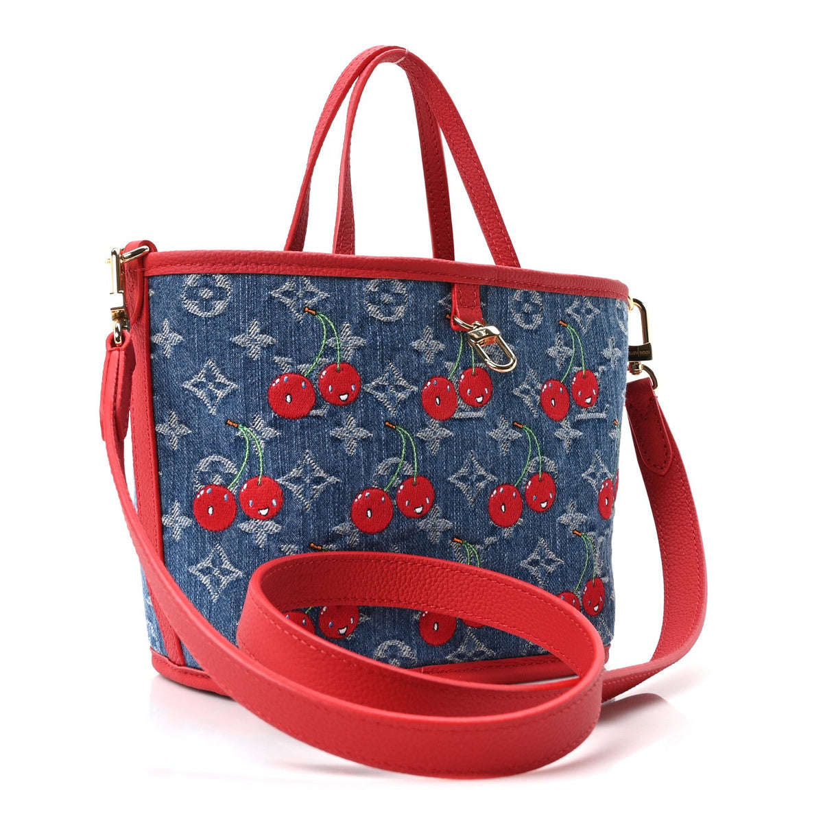 LV X TM Monogram Denim Cerises Neverfull Inside Out BB