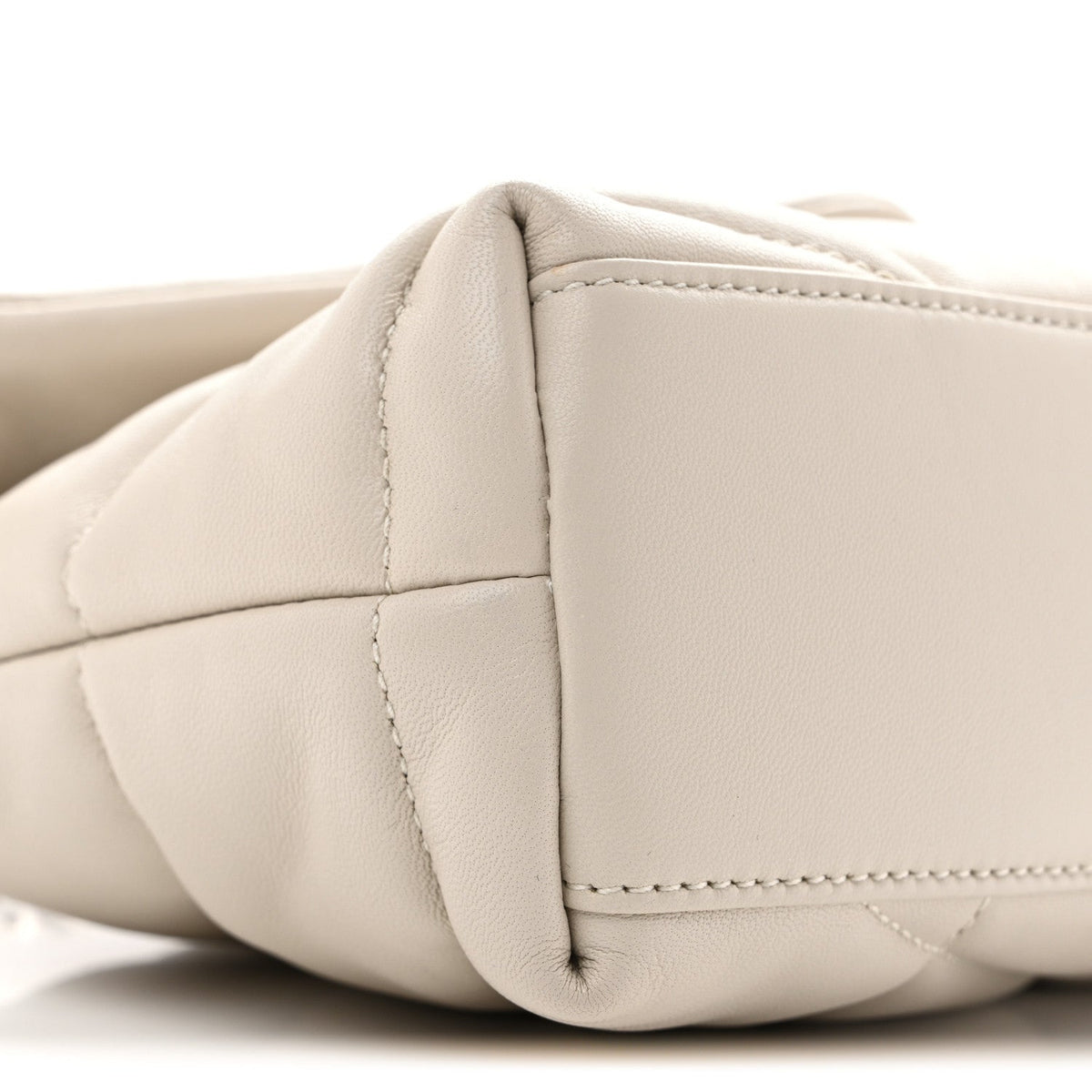 Lambskin Quilted Toy Loulou Puffer Monogram Chain Satchel Crema Soft