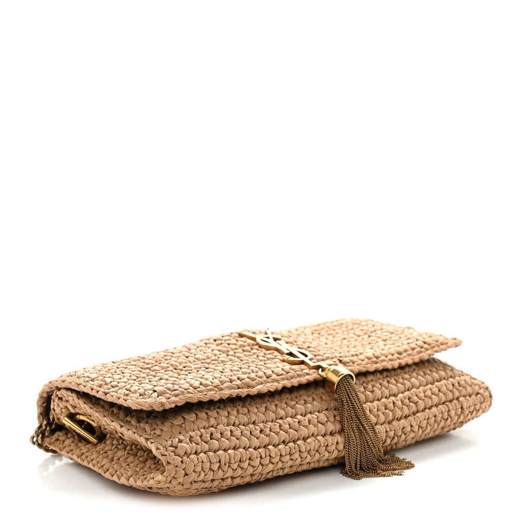 Raffia Monogram Tassel Kate 99 Dark Nude