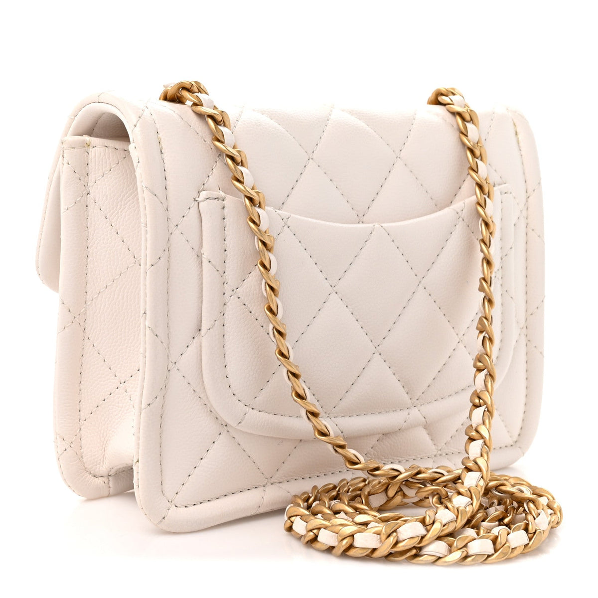 Caviar Quilted Mini Sweet Classic Flap White