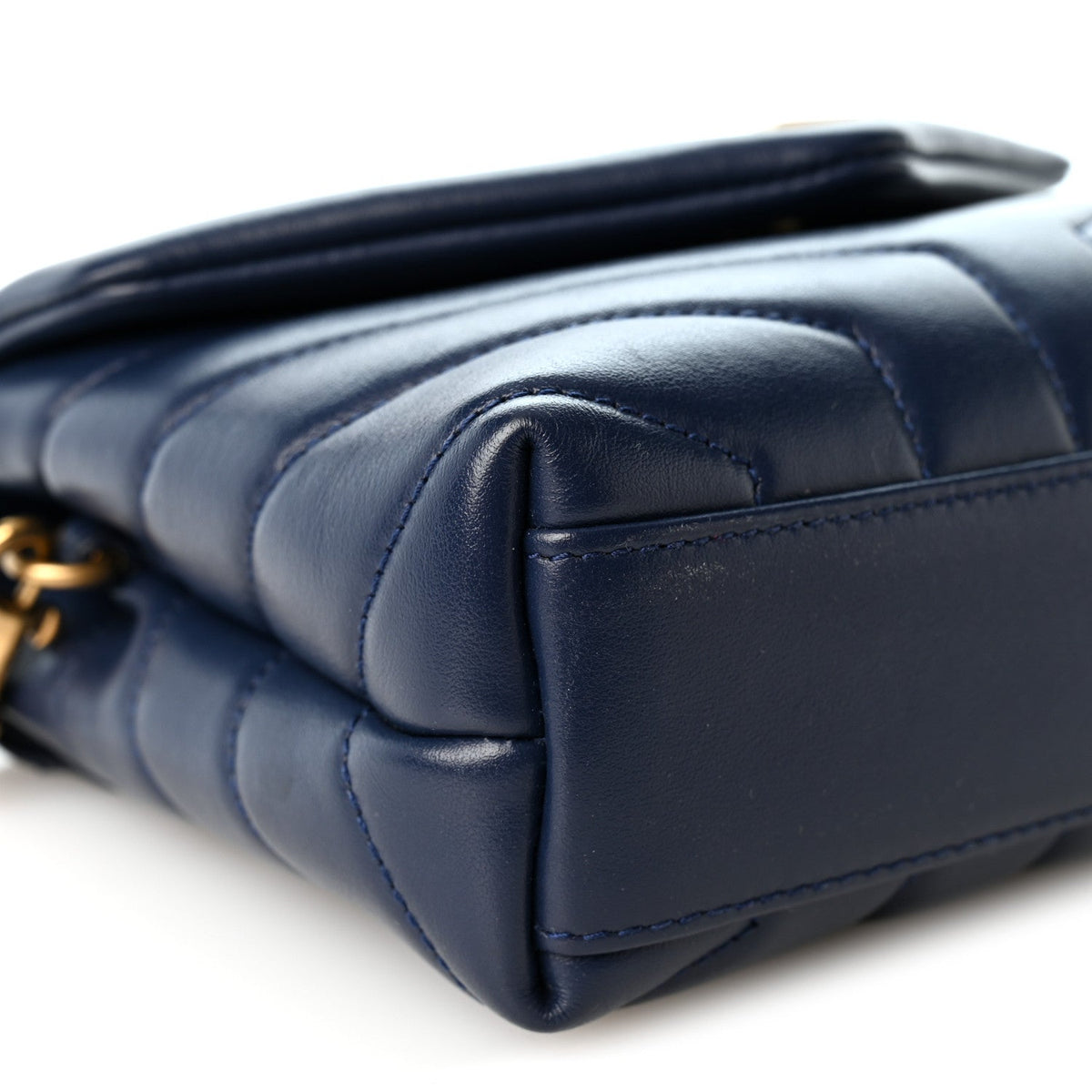 Calfskin Y Quilted Monogram Toy Loulou Crossbody Bag Blue Charron