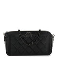 Lambskin Quilted Small Boy Clutch With Chain So Black
